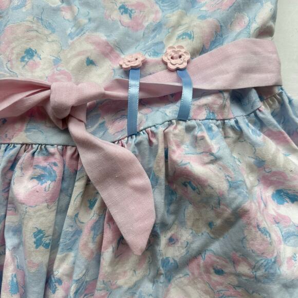 Vintage Polly Flinders Floral Pastel Dress - Size 6X - Picture 2 of 5